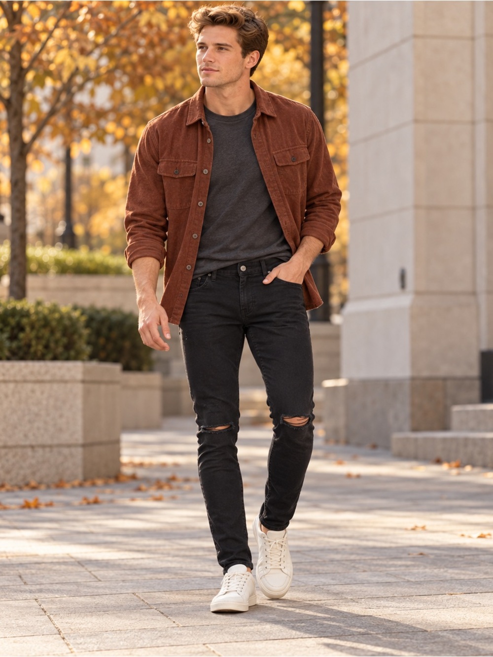 NWT PacSun Men’s Black Ripped Skinny Jeans 31x30